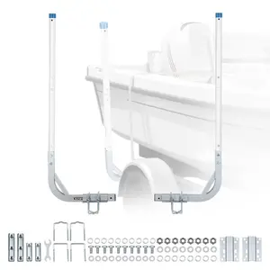 VEVOR Boat Trailer Guides, 30.5 in/47.5 in Height Guide Poles, 2PCS High-Hardness Steel Trailer Guide-Ons, Adjustable Guide Poles with PVC Pipes, for Ski Boats, Compact Fishing Boats, Small Sailboat