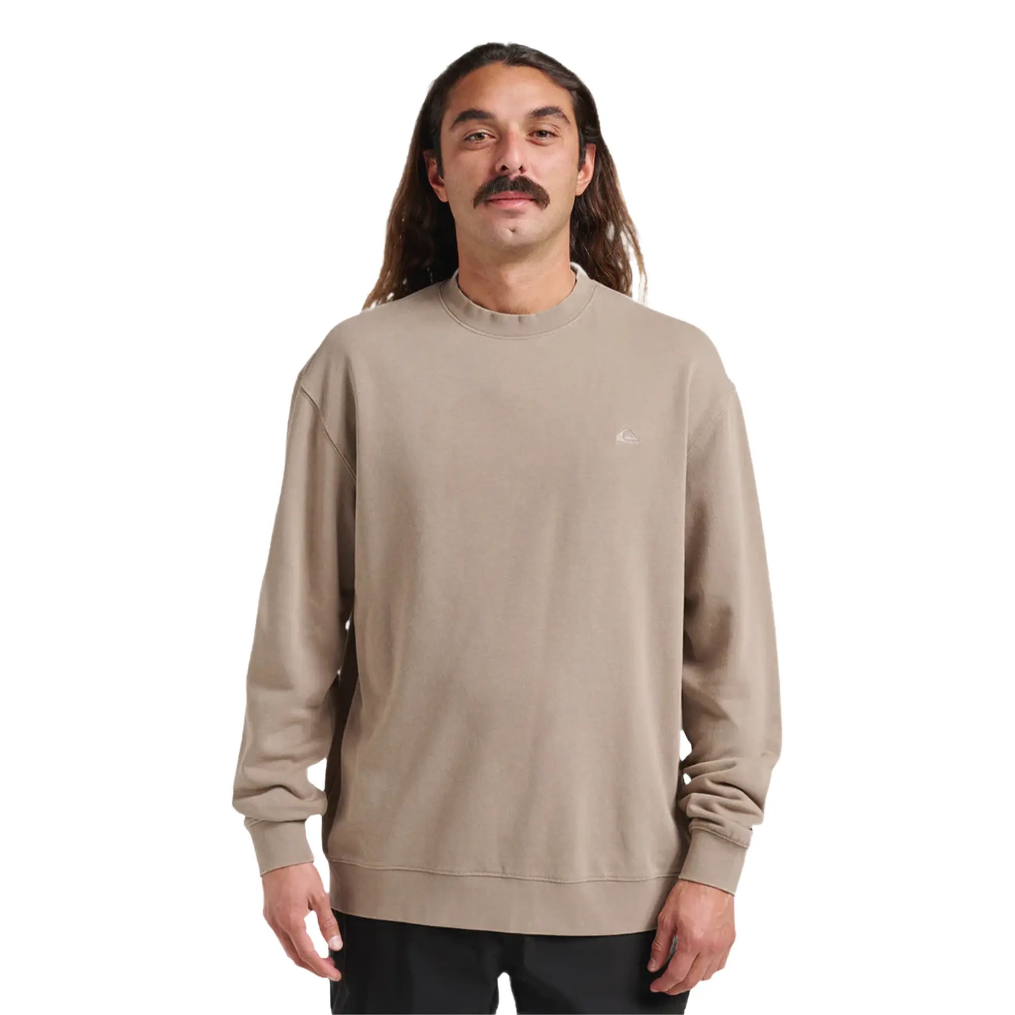 Quiksilver | Saltwater Mineral Wash Crewneck Sweatshirt | Burgundy Casual Long Sleeve | All-Season Warmth Top