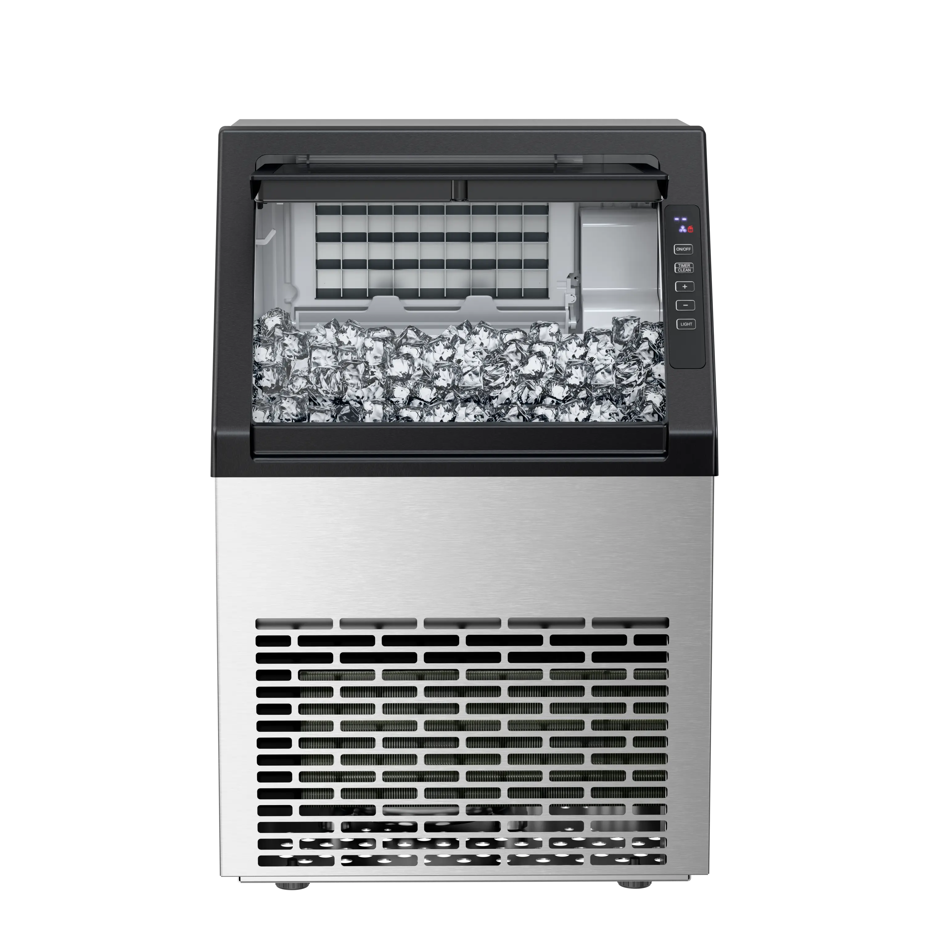 Antarctic Star Commercial Ice Maker Machine 79Lbs/24H, Self-Cleaning Freestanding Ice Machine for Home, Bar, Restaurant, Coffee Shop, Outdoor, Stainless Steel Silver