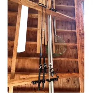 Fishing Rod Ceiling Holder - 2 Pack Holds 6 Rods for Organized Storage and Display