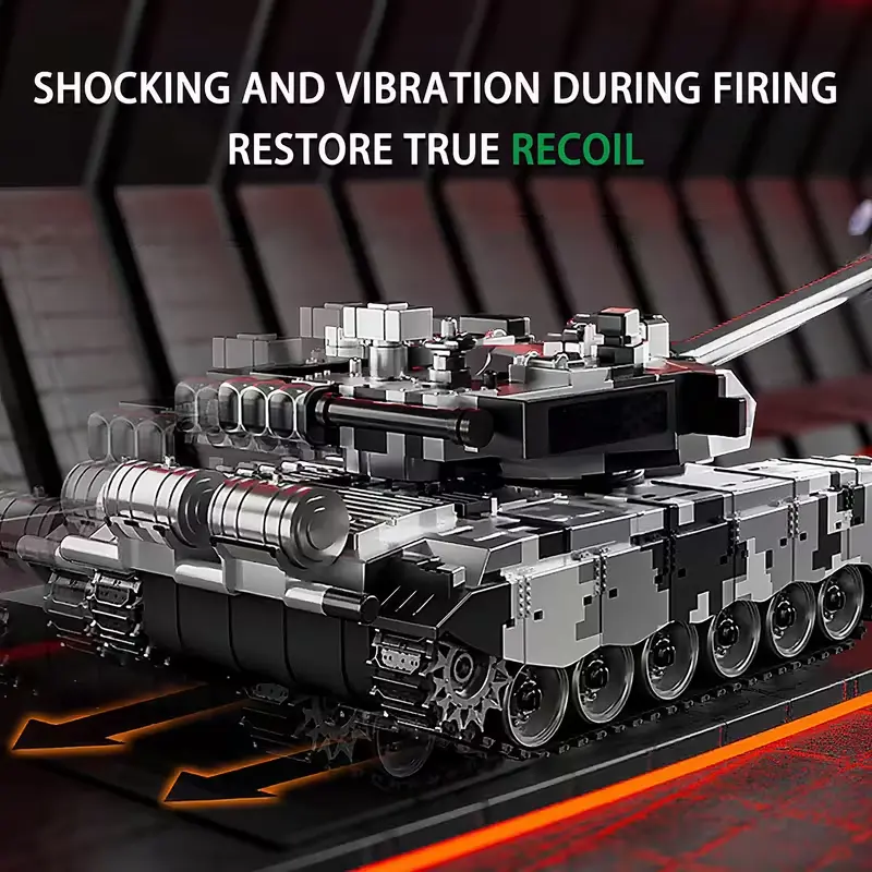 Durable 1:28 Scale RC Battle Tank Toy, 2.4GHz Remote Control, Realistic Rotating Turret & Look, Firing & Sound Effects, All-Terrain Tracks, Rechargeable, Indoor/Outdoor Play