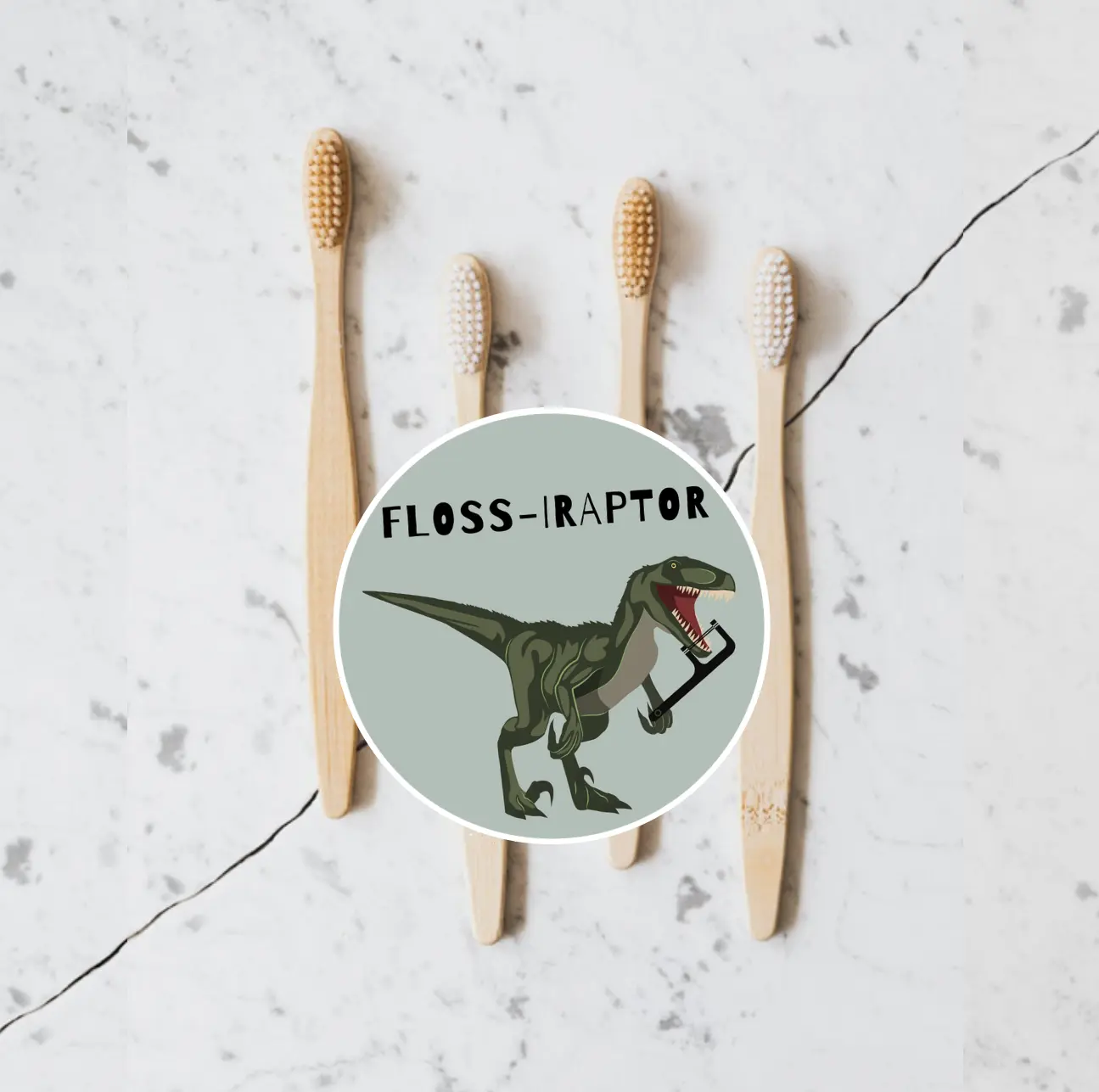 Dental stickers + dental + stickers + dental stationary + floss + dinosaur + flossiraptor