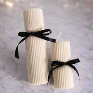 Ribbed Pillar Statement Candle