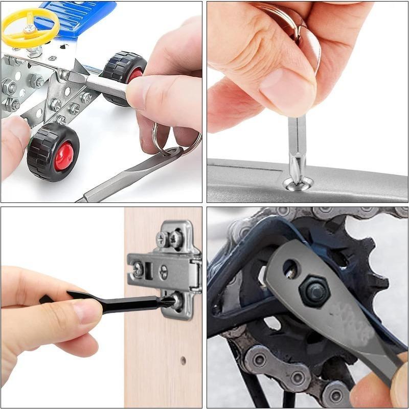 Pocket Screwdriver Set: Flat Head & Small Phillips Head, 2pcs Black, EDC Keychain Tool, Best Men's Gift 2025