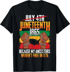 Women's Juneteenth Cotton Short-Sleeve Knit Sport Top - Round Neck, Comfortable Fit, 6-19 Prints & Graphics, Summer Casual Sporty Top