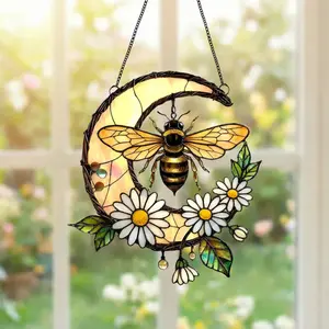 Bee Stained Glass Suncatcher Acrylic Window Hanging