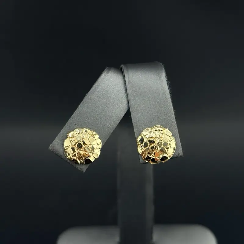 10k Gold Nugget Earrings, Fine Jewelry Accessories for Women