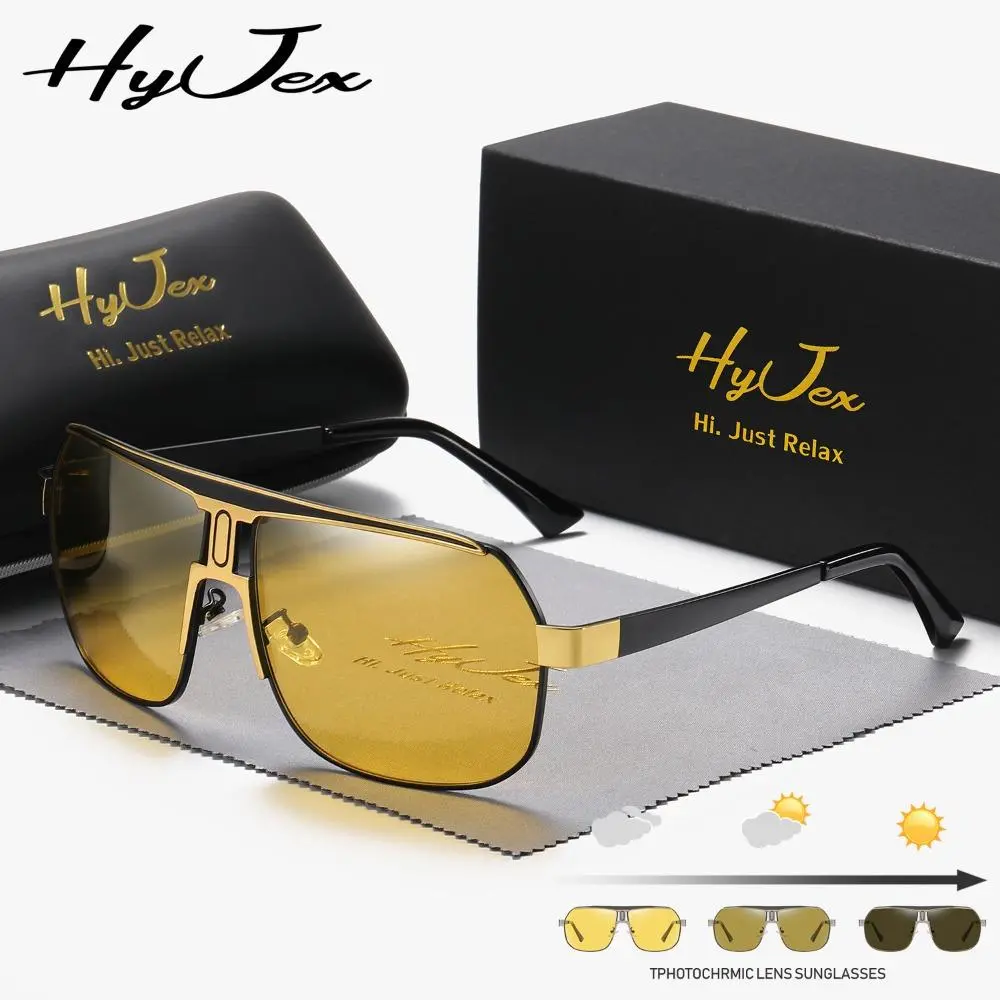 HyJex metal Unisex polarized large-frame toad glasses classic