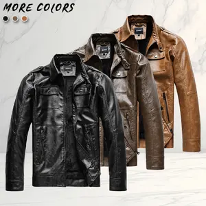 Men's tough leather jacket, motorcycle style with multiple zippers, durable and windproof, suitable for business and casual wear, perfect for men's daily office and outdoor activities, stylish and practical, enhances sophistication.
