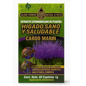 Cardo Marin Healthy Liver Cardo 60 Caplets Natural de Mexico Liver Detox Extract Standardized Plant Extract  Healthcare Supplement Edible Dietary Dandelion