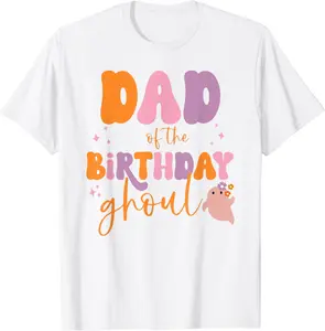 Mens Dad of the Birthday Ghoul Cute Ghost Halloween Family Party T-Shirt - Tamauziabro Shop 46B0BG1KFL47