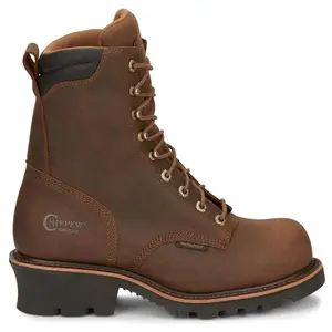 Chippewa Mens Valdor Logger 8 Inch Waterproof Round Toe  Work/Duty - Brown