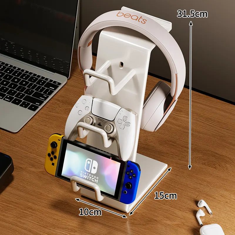 Headphone stand for home use, headset storage rack, gaming room headset storage rack, game console controller storage rack