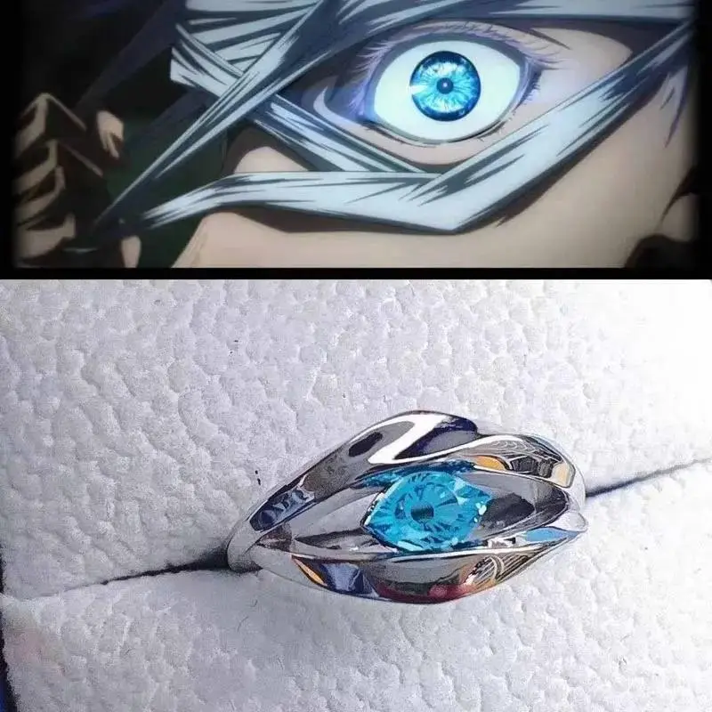 Satoru Gojo inspired Ring inspired Jujutsu Kaisen Ring Adjustable & Unisex Anime Fan Derived Peripheral Gift Boyfriend Personality Ins