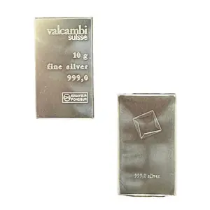 Valcambi Suisse 10 Gram Silver Bar (Cut from 10 x 10 Gram CombiBar)