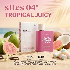 New Sttes Perfume 04# (Original Tropical Juicy) – Eau de Parfum for Women – Richer Scent, Longer Lasting – Guava Nectar, Vanilla, Cotton Candy – Perfumes & Fragrances (100ml / 3.4 fl oz)