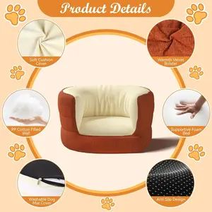 High Sides Deep Sleep Calming Dog crate Warm Bed - Washable Puppy & Kitten Bed with Side Walls