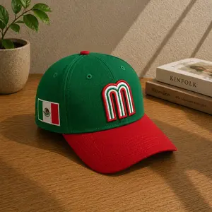 Mexico World Baseball Classic Green Cap Featuring Mexico Flag, Adjustable Classic Streetwear Style, 2026 All Season Trend Durable Sports Fashion Headwear for Daily Use