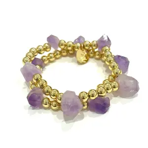 Amethyst Double Bracelet for Women - Fashion Accessory