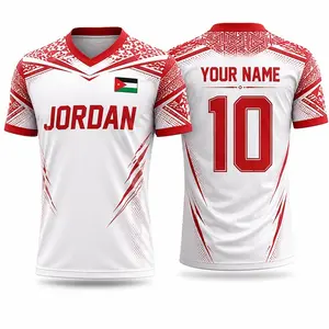 [Custom Name & Number] Custom Jordan Soccer Jersey, Jordanian Soccer Shirt Men Women, Jordan Flag Soccer Team Uniform Stadium Match Day Outfit