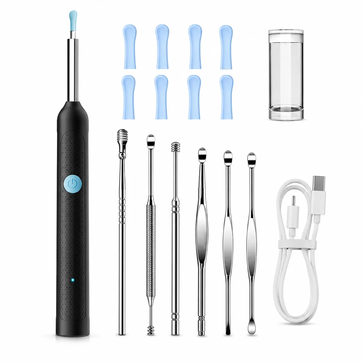 Rejauvan Ear Wax Removal, Ear Cleaner with Camera, Wireless Intelligent Visual Ear Picker, Earwax Removal Tool, 1080P HD Otoscope with 6 LED Lights, Ear Cleaner for iOS & Android (White)