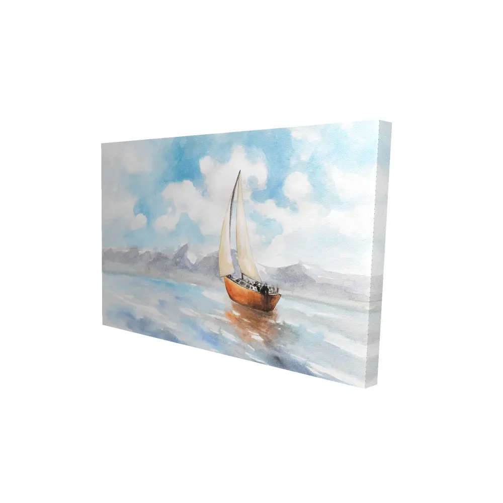 24" x 36" Boating-Themed Nautical Sailboat Sunset Wall Poster with 360 Stand, High-Def Printing, Artistic Design Wall Arts, Soothing Coastal-Ocean Decor, Home Supplies for Bedroom Escape