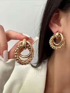 Vintage Elegant Unique Chic Multiple Geometric Earrings Fashion Jewelry for Woman Daily Vacation Music Festival Party , Gift for Her