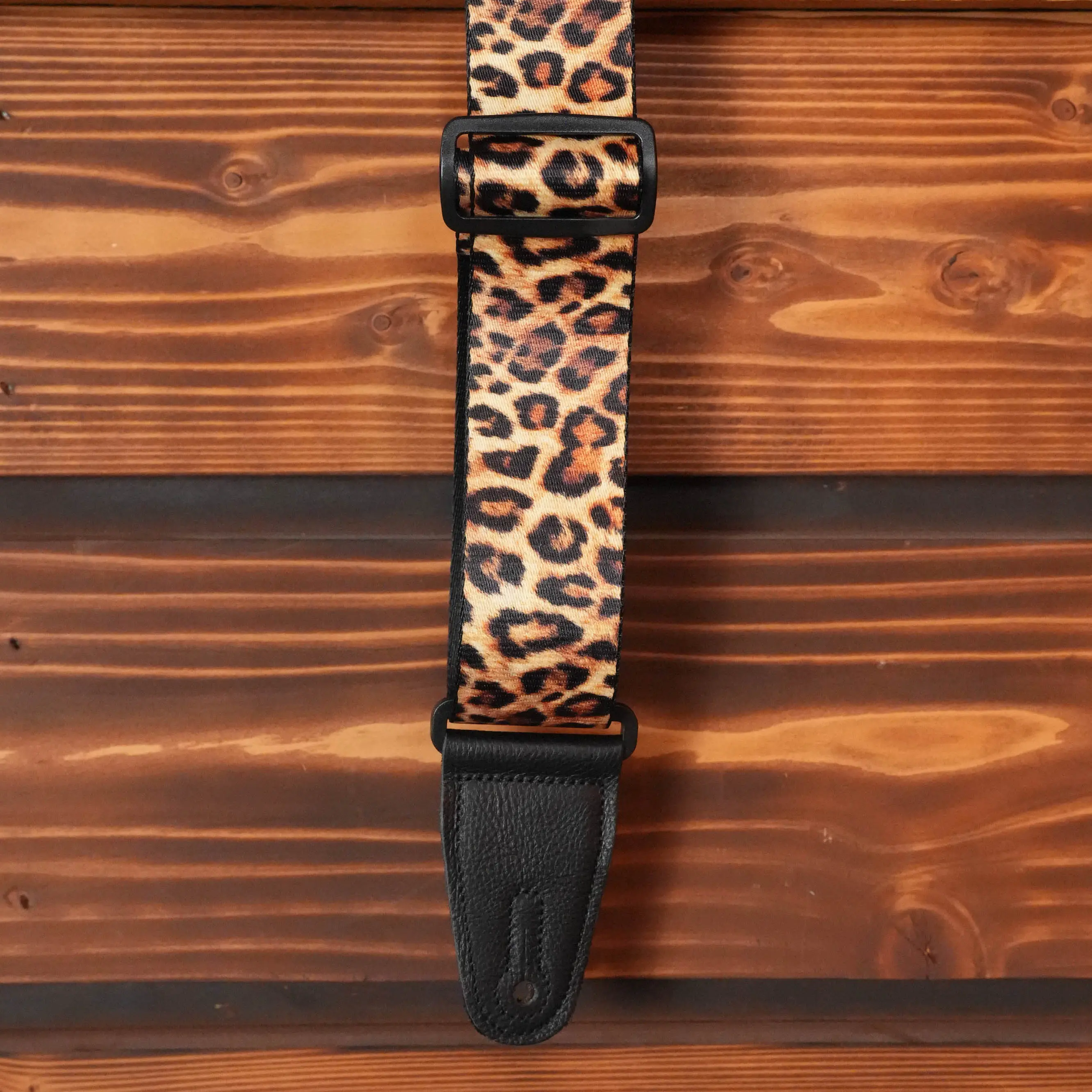 Levy's Leather Animal Leopard Print Guitar Strap