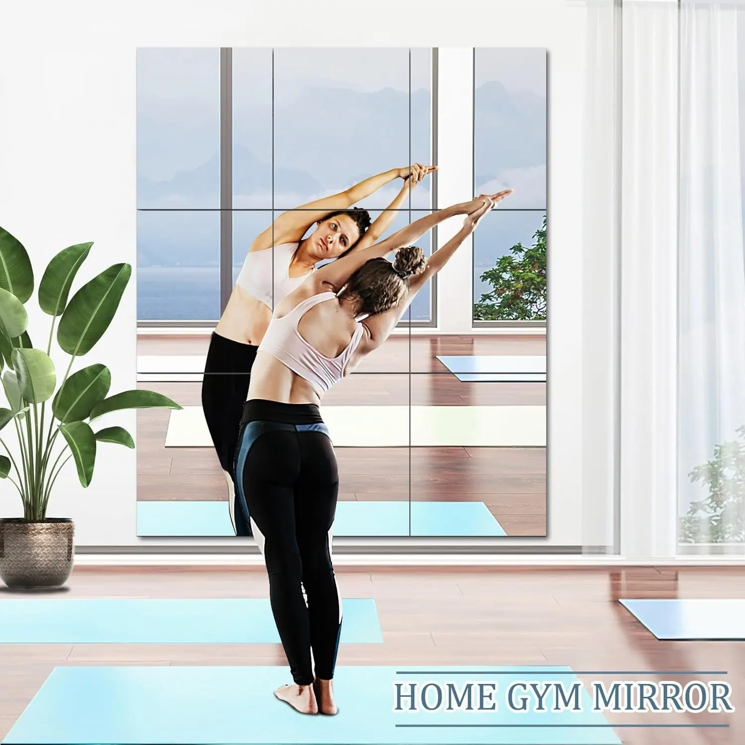 Acrylic Self-Adhesive Mirror Tiles, 20x24 Inches, 20x60 Inches, 3mm Thick, Flexible, Decorative, Wall Stickers, for Wall, Bedroom, Gym, Ceiling, Home Fitness, Tile Wall Decals