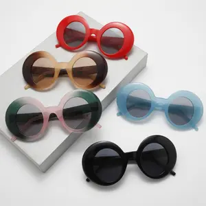 2026 Oversized Round Sunglasses Women – Retro Thick Circle Frame UV400 Y2K Vintage Trendy Shades Fashion Eyewear