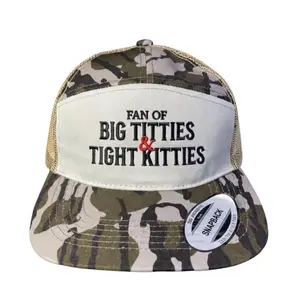 Fan of Big T’s & Tight Kitties Camo Trucker Hat, Funny Adult Humor Snapback Cap, Camouflage Mesh Back Adjustable Novelty Hat For Men