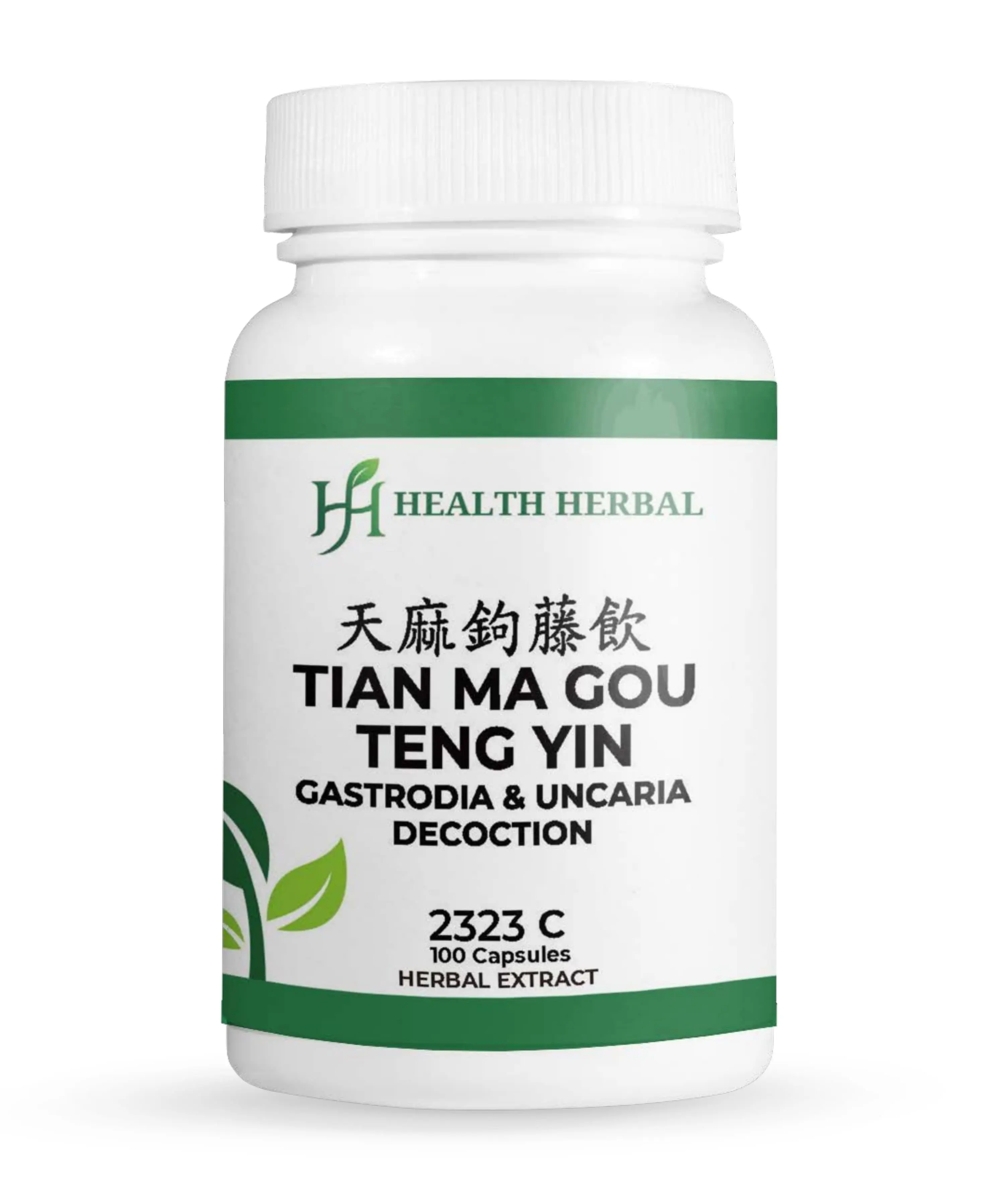 Health Herbal Tian Ma Gou Teng Yin Gastrodia & Uncaria Herbal Extract Capsules, Traditional Chinese Herbal Wellness Formula, 200 Capsules, 2 Bottles