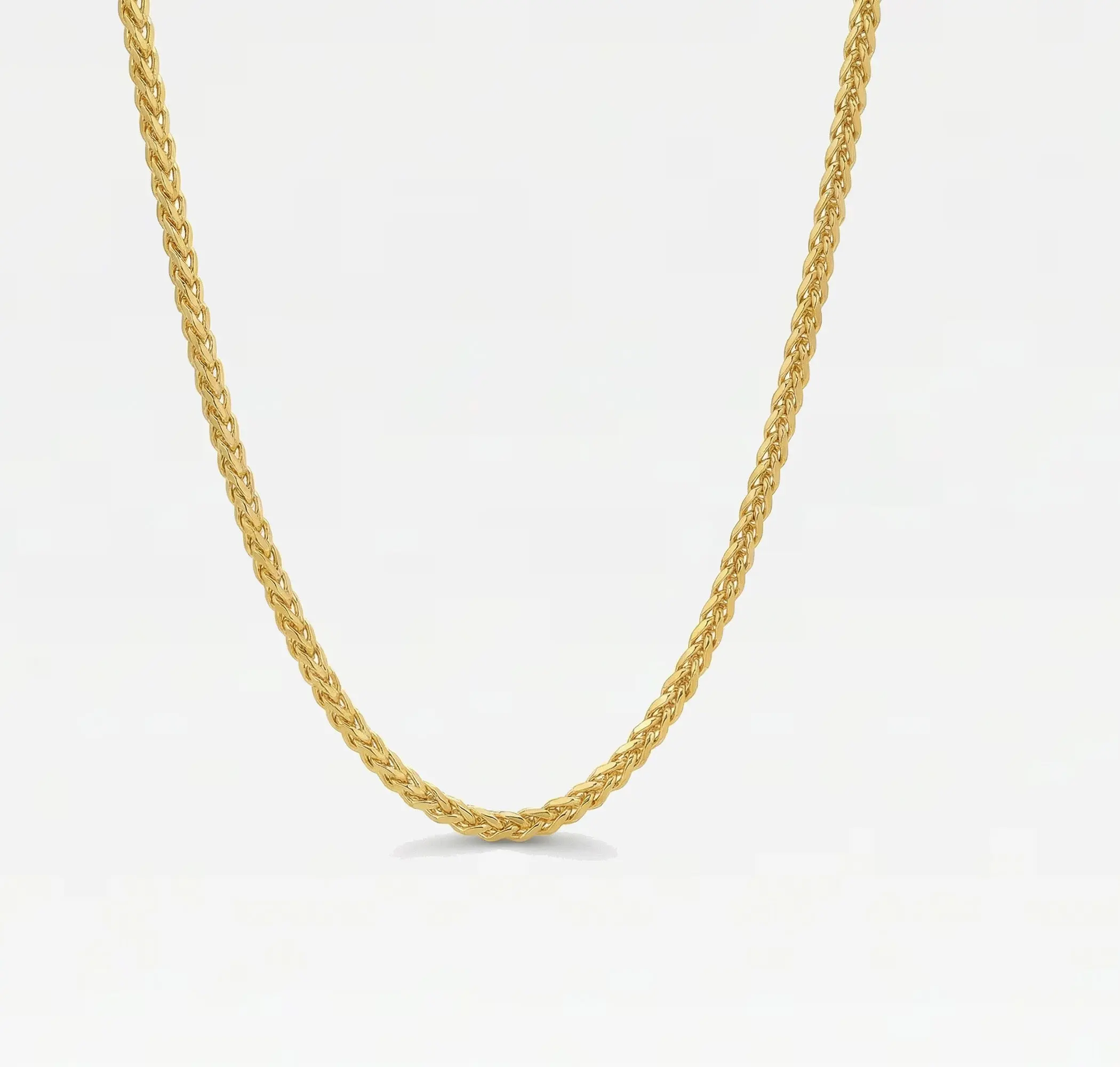 Unisex Thin Franco Chain Necklace - Pt950 Platinum & Carat Gold Vermeil Jewelry, Daily Wear Accessory for Adults