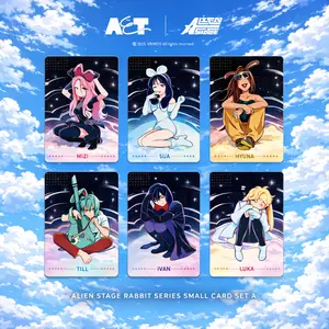Alien Stage Rabbit Series Official Card Set – 6 Anime Character Cards, Must-Have Collectible for Fans