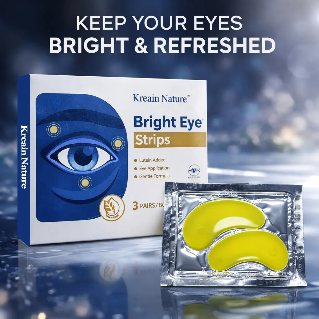 Kreain Nature Vegan Lutein-Rich Unscented Eye Brightener Patches - No Irritation Skin Care Product for Dark Circles, Puffiness, Individually Packed Ideal Gift for Mothers' Eyes, Brightening, Aqua、 Carbomer、Xantho- Phylls、Collagen、Chrysanthellum Indicum Ex