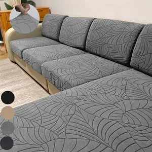 Leaf Pattern Sofa Cushion Cover, Anti-Cat Scratch Non-Slip Elastic Furniture Protector, Multiple Sizes Available for Bedroom Office Living Room