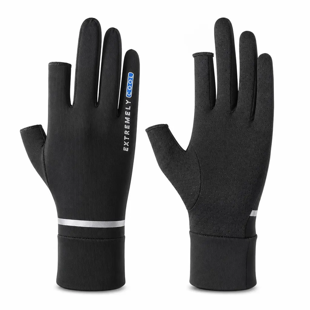 Breathable UV Protection Gloves for Men & Women, Touchscreen Sensitive Fingerless Sun Gloves, Anti-Slip Palm with Reflective Trim, Non Slip Gloves, Outdoor Sports Gloves, Perfect for Driving, Commuting, Biking and Daily Outdoor Use