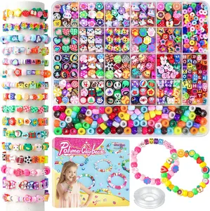 1200 count Polymer Clay Beads Bracelet Making Kit, 25 Style  Fruit Flower Butterfly Bunny Pony Letter Beads Charms for  Making, DIY Art and Crafts Toys Gifts for 4+ Year Old