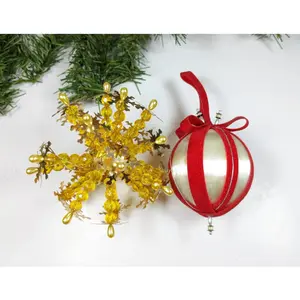 Vintage Beaded Pushpin Christmas Ornaments