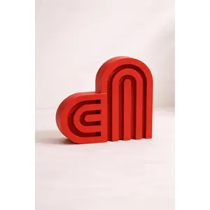 3D Printed Arch Heart Bud Vase, Modern Geometric Sculpture