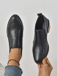 Women's Fashionable Solid Color Ankle Boots, Casual Comfortable Pointed Toe Boots for Daily Wear, Female All-match Trendy Shoes for Daily Wear, Girl, Kitten Heel Boots