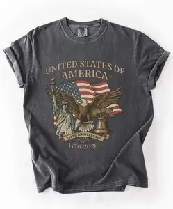 Happy 250th Years Birthday USA Tee 4th of July Shirt, Usa Vintage Shirt cfcl Shirt, USA Independence Day Printed on Comfort Color T-shirt