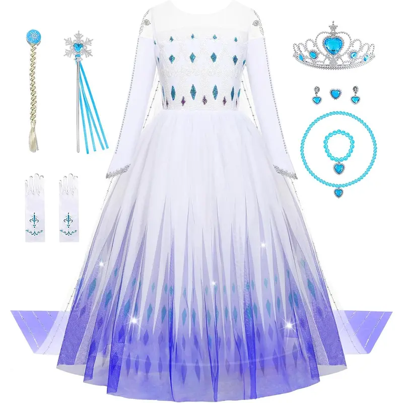 open lace back dress Kawell Elsa Little Princess Girl's Fancy-Dress Costume,2T-3T, 4