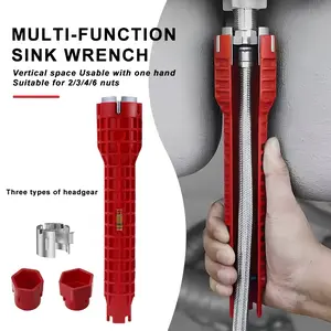 8 in 1 sink faucet wrench repair tool non-slip kitchen bathroom faucet assembly key plumbing installation wrench