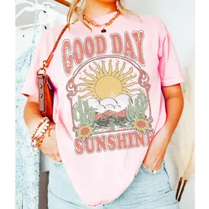 Good Day Sunshine T-Shirt – Retro 70s Sun Graphic Tee, Boho Hippie Aesthetic Shirt, Summer Vibes Top, Feel-Good Positive Tee