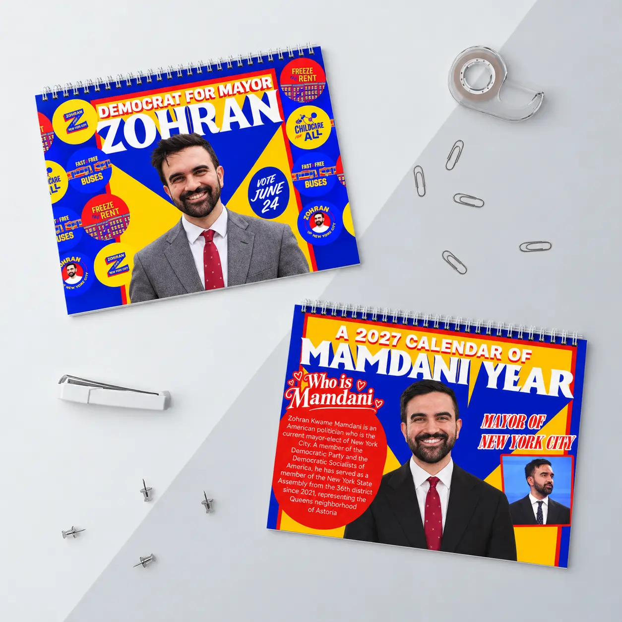 Zohran 2027 Wall Calendar, Personalized Meme Photo Custom Face New Year Planner, Funny Gift For Friends, Made in USA