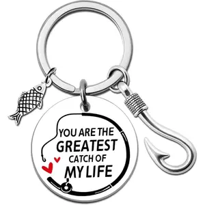 Fishing Gifts for Men, Fisherman Gift for Boyfriend, Husband, Hubby, Funny Fishing Lure Hook Keychain, Personalized Gift for Fishing Lover, Birthday & Sweetest Valentines Day Gifts for Him, Boyfriend