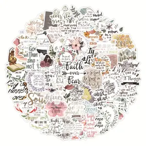 100PCS Bible Verse Stickers Christian Inspirational Stickers Vinyl Waterproof Stickers for Water Bottle Laptop Phone Teens Adults Women Christian Gift