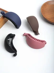 4pcs Coffee Color Banana Clips, Elegance Ponytail Hair Clamps, New Style Vertical Clips for Women, High-Quality Twisted Hair Pins, Hair Clip Set, Hair Claws