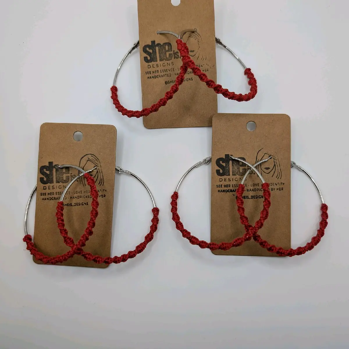 Macrame Hoop Earrings - Fashion Accessory for Women